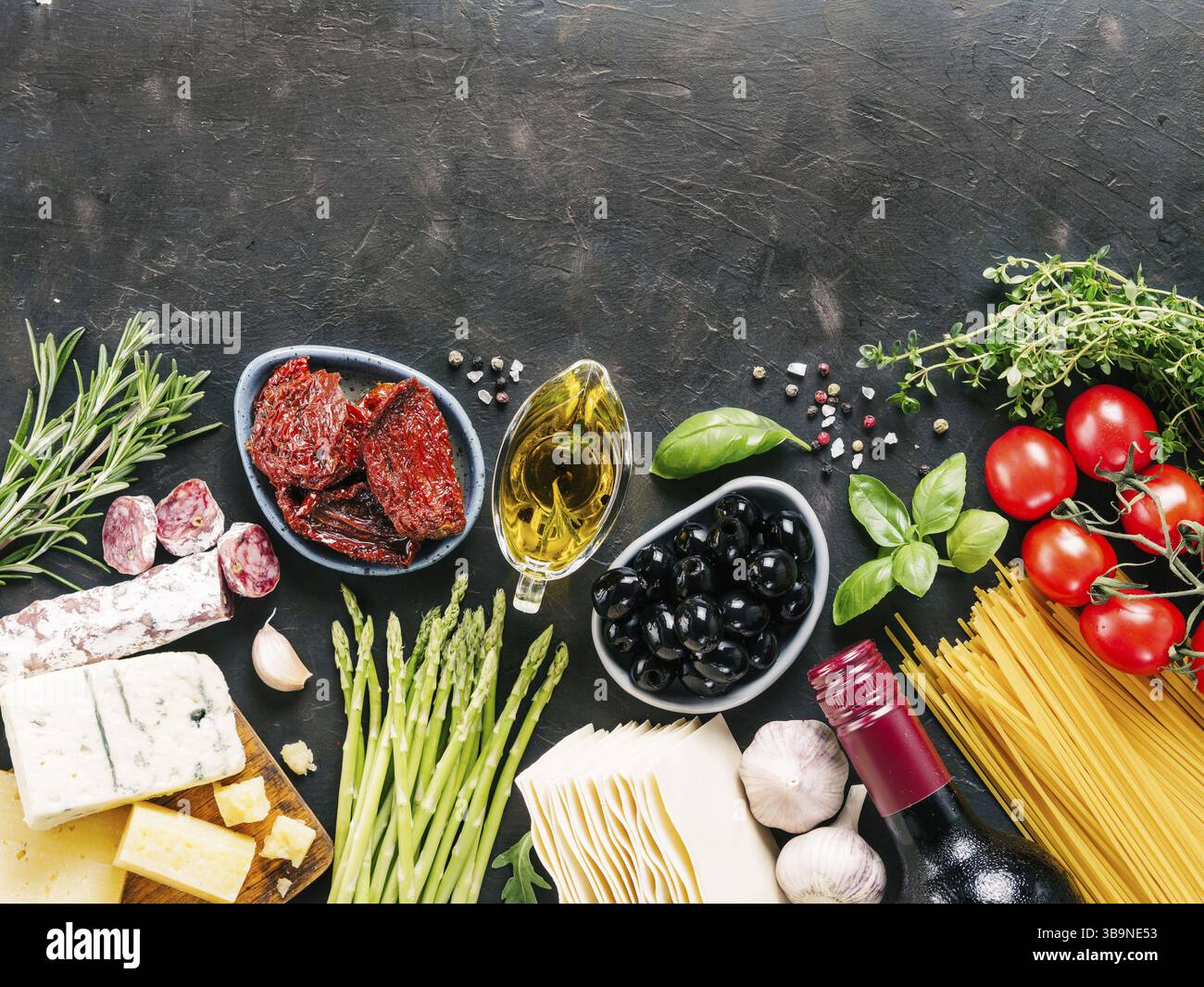 Italian kitchen and italian food concept. Vegetables of italian region ...