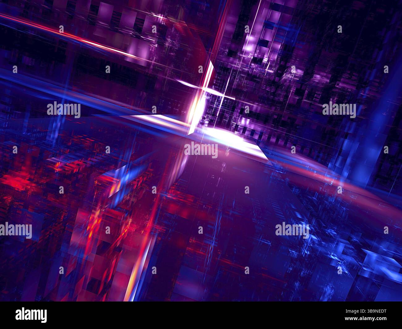 Blue and purple abstract tech style background - computer-generated 3d ...