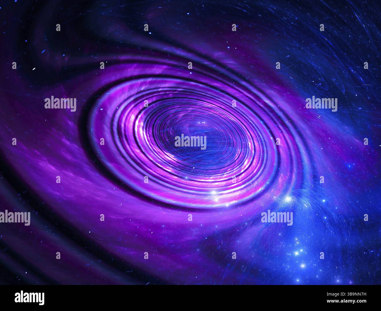 Disk with metallic sheen and concentric circles - abstract 3d ...