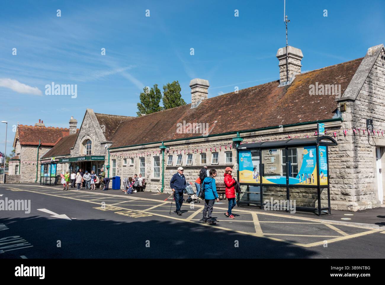 The outside view of Swanage Railway Station, Dorset. Stock Photo