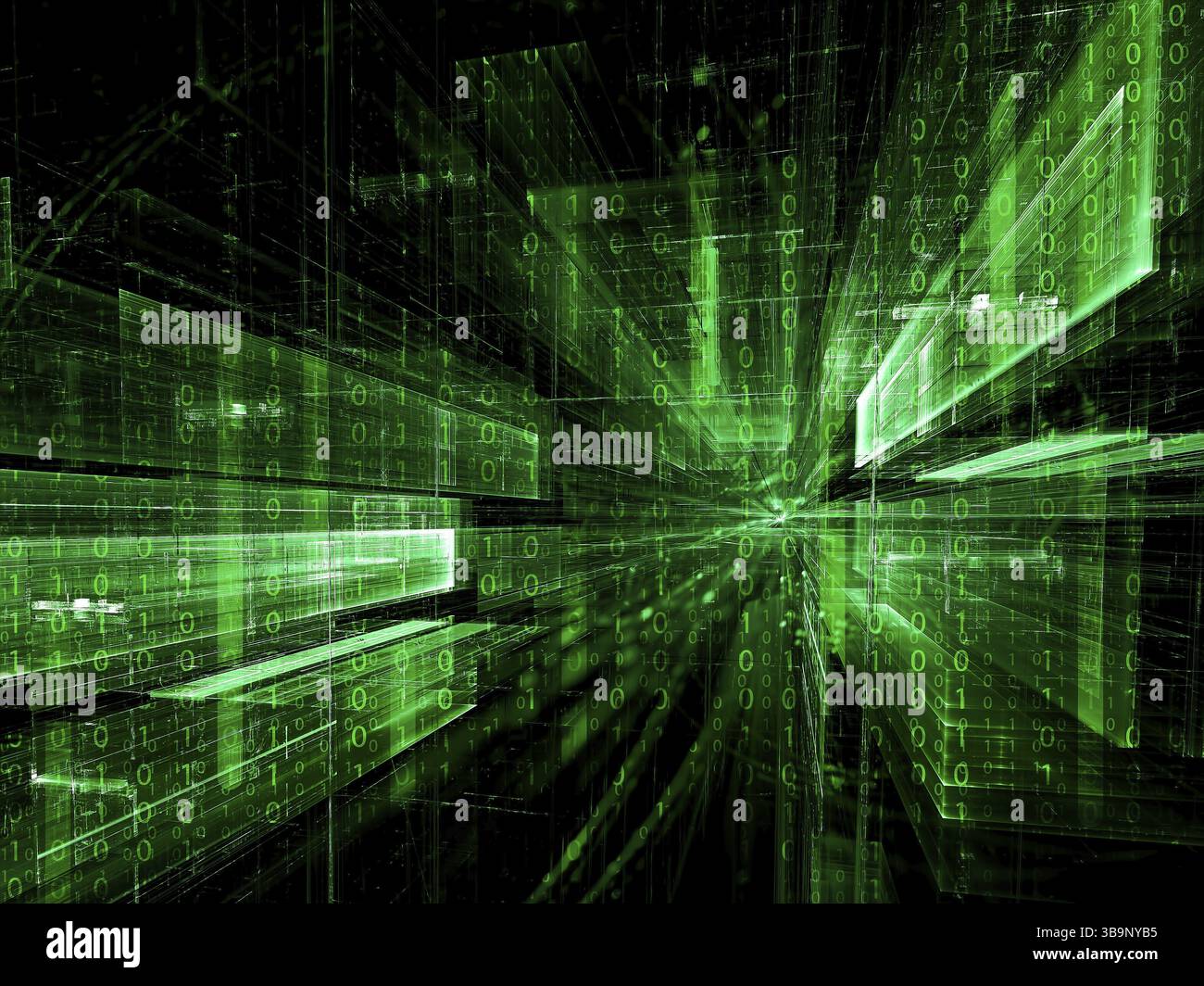 Dark green sci fi or technology background - abstract computer ...