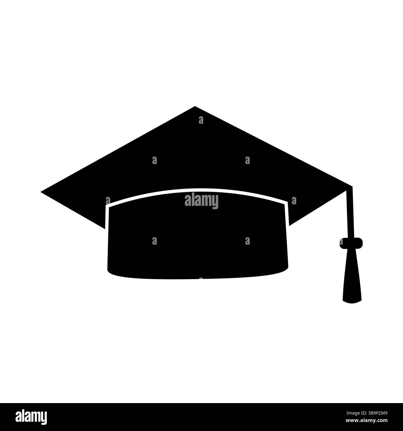 Graduation cap vector icon isolated on white. Academic hat with tassel ...