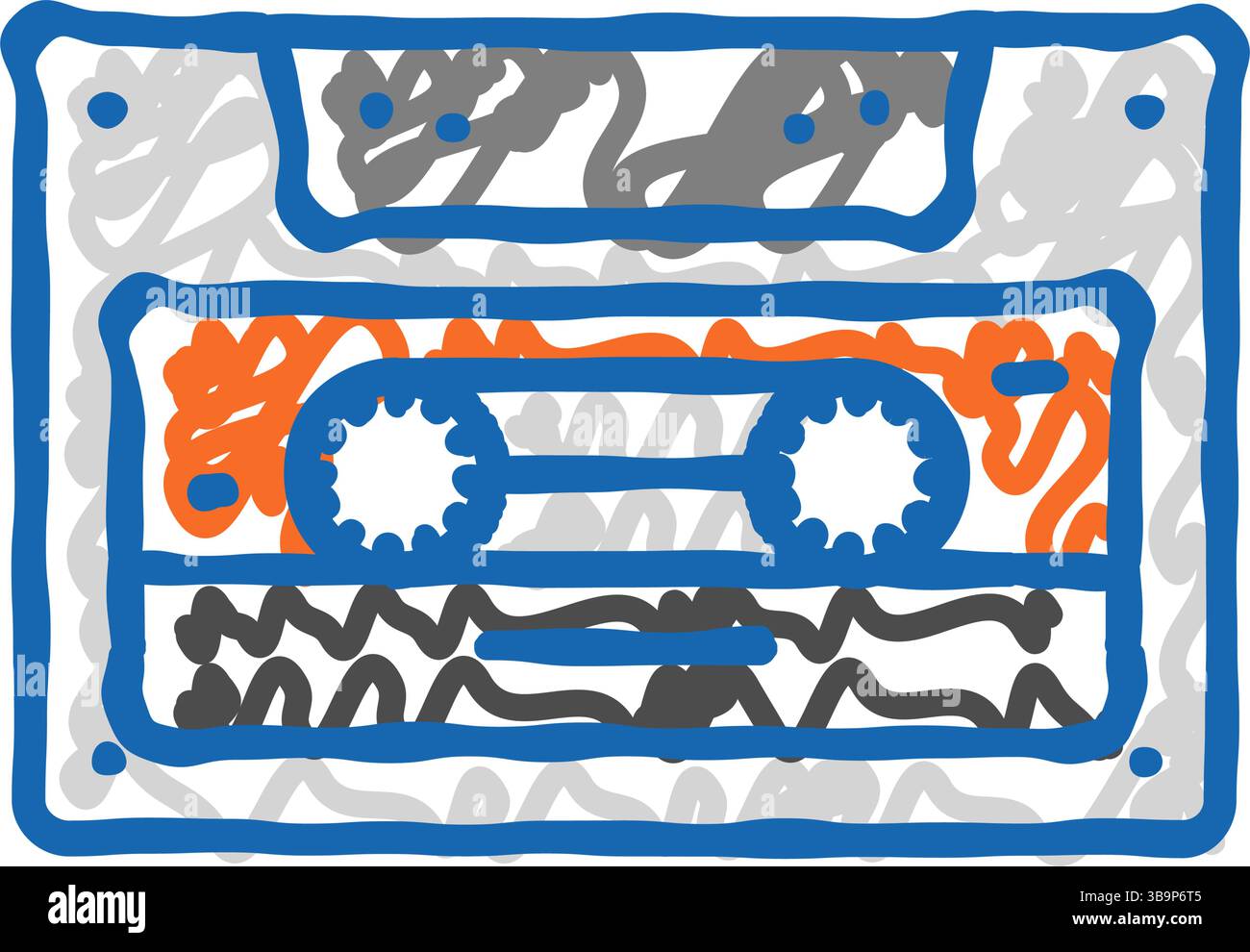 cassette tape retro music icon doodle illustration Stock Vector Image ...