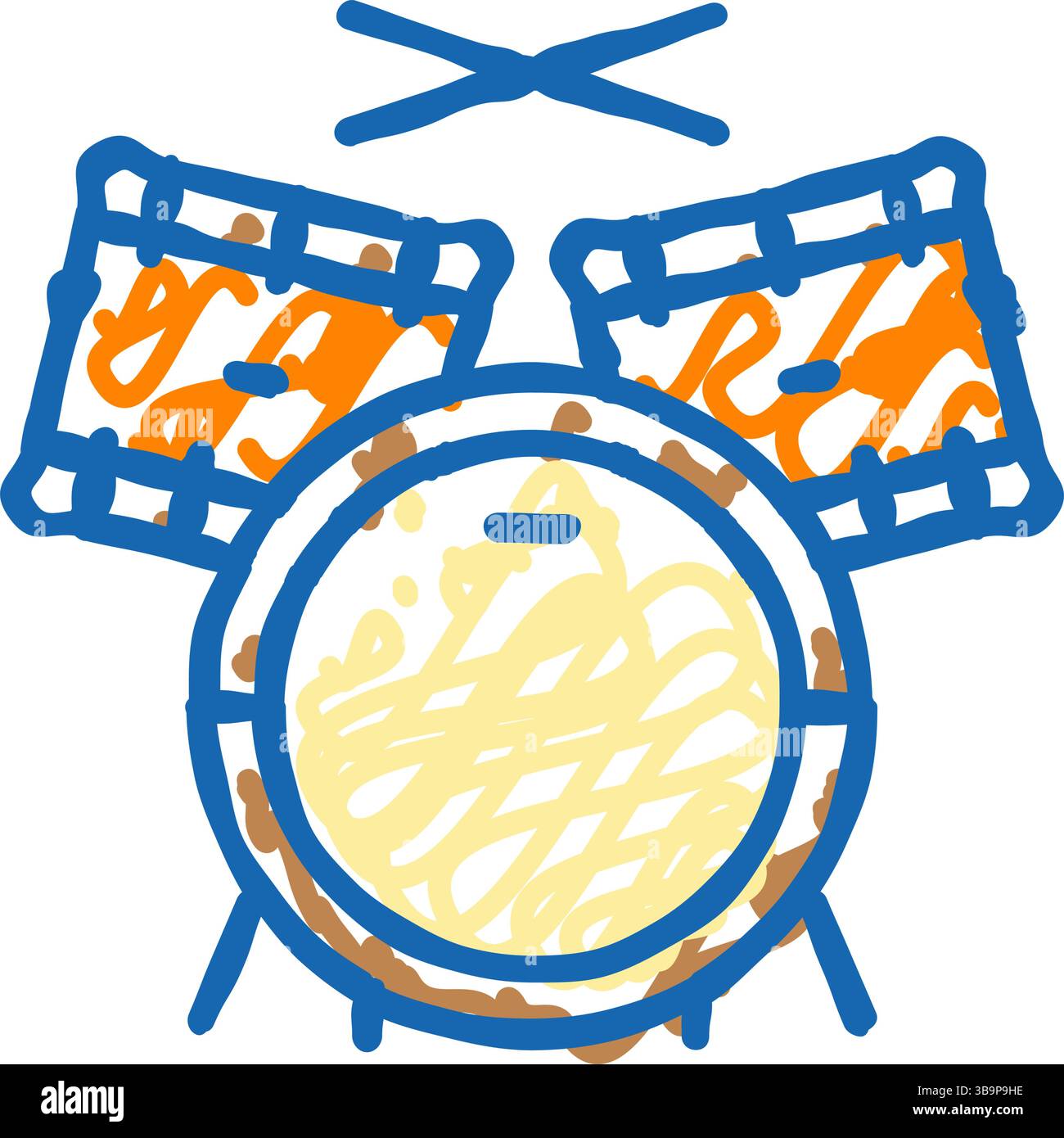 drum retro music icon doodle illustration Stock Vector Image & Art - Alamy