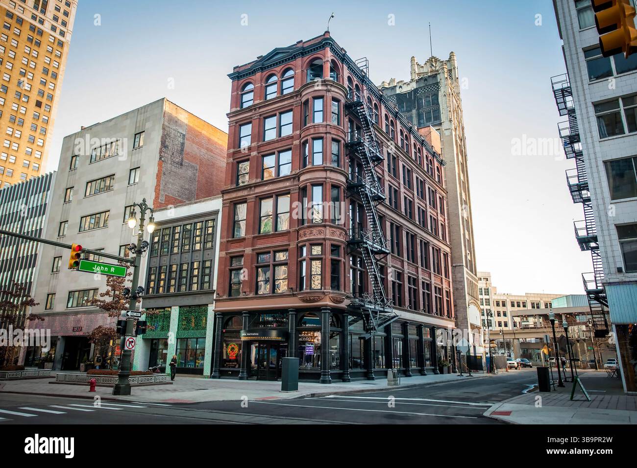 Detroit, MI, USA - 12-11-2015: Photo of downtown Detroit streets ...