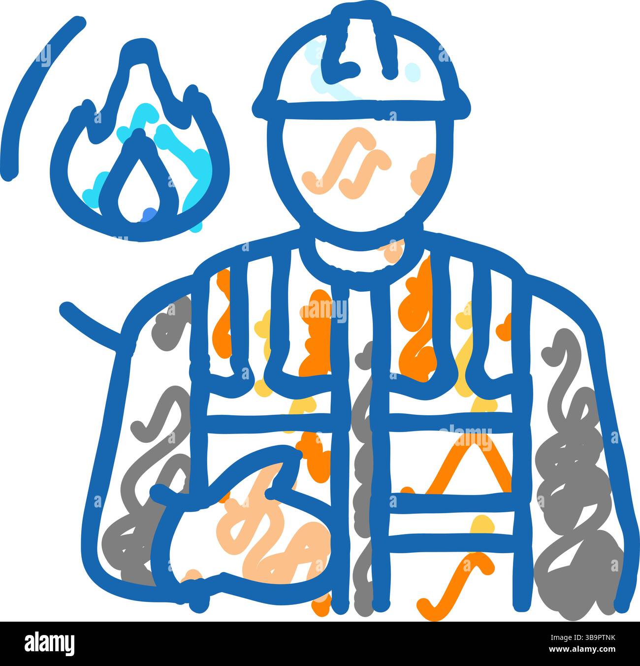 technician gas service icon doodle illustration Stock Vector Image ...