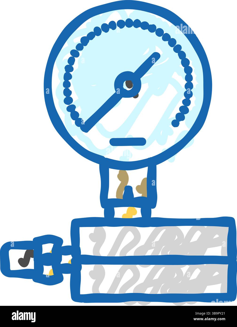 pressure gauge gas service icon doodle illustration Stock Vector Image ...