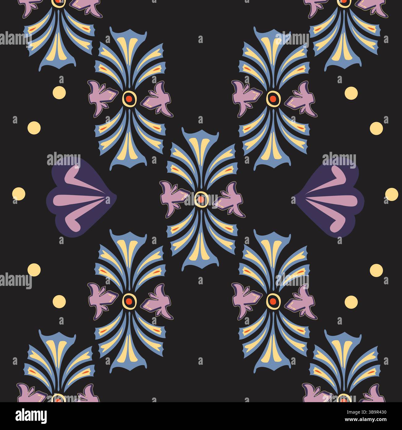 Seamless pattern with hand draw ornaments; vector illustration Stock Vector