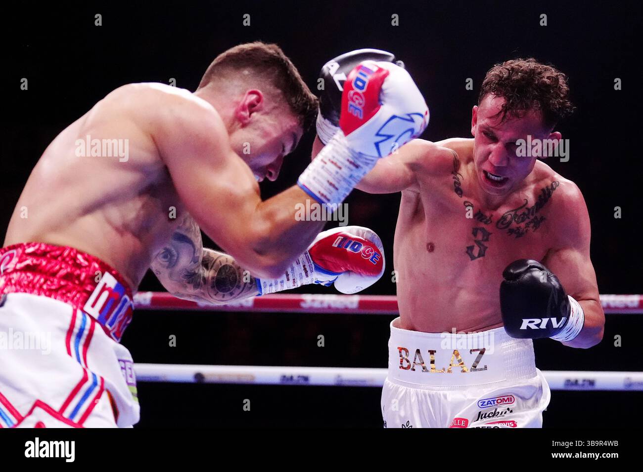 Sam Noakes (left) and Patrik Balaz in action during their super ...