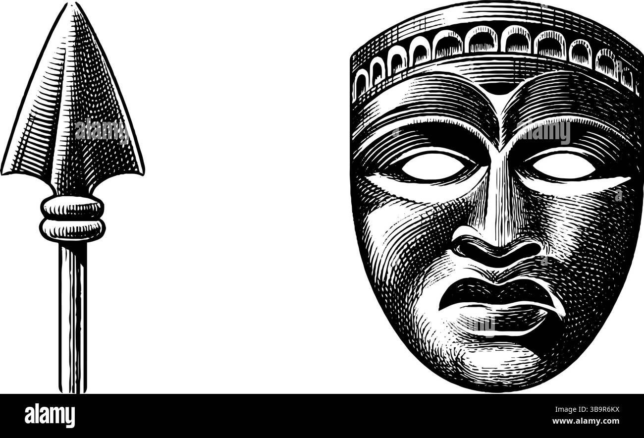 Tribal mask Black and White Stock Photos & Images - Alamy