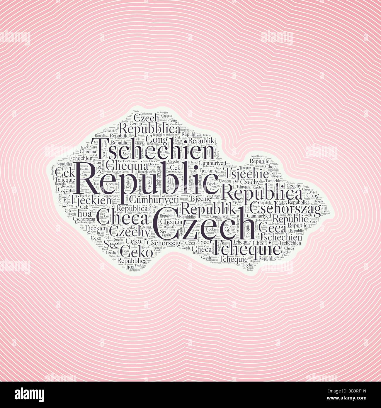 Zech R Public Language Czech Republic shape formed by country name in multiple languages ...