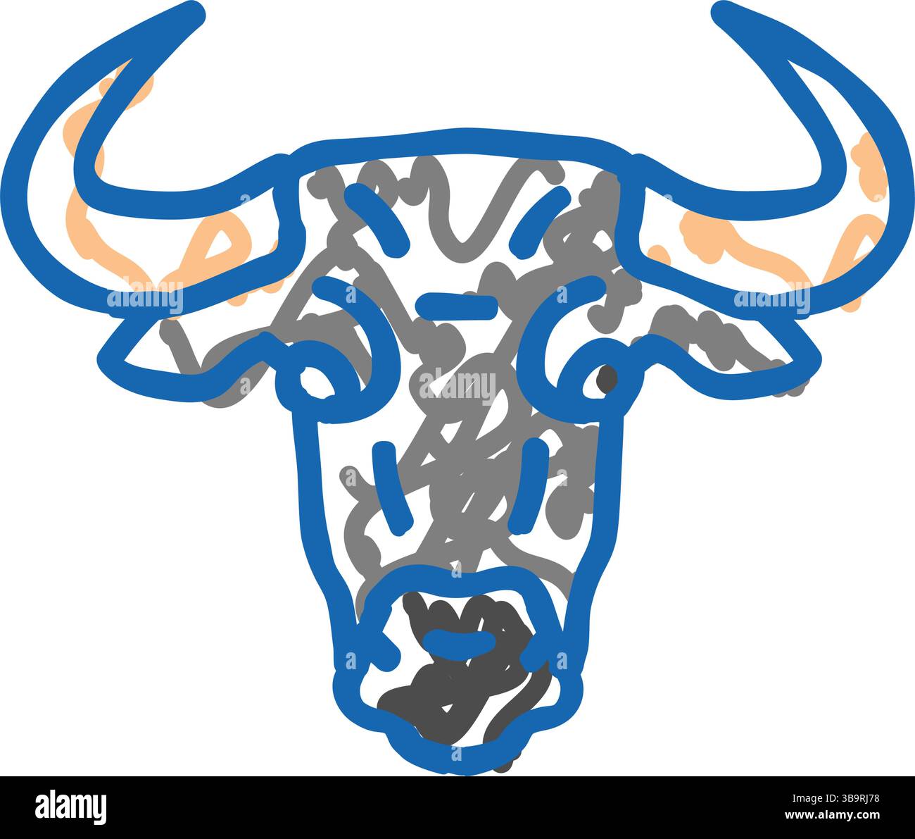 animal bull head icon doodle illustration Stock Vector Image & Art - Alamy