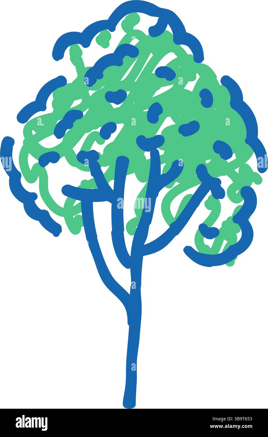 rubber tree jungle amazon icon doodle illustration Stock Vector Image ...