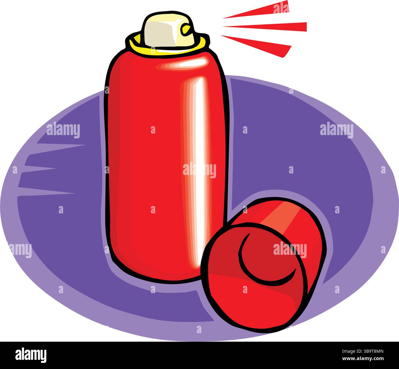 vector illustration of a red can construction paint spay in cartoon ...