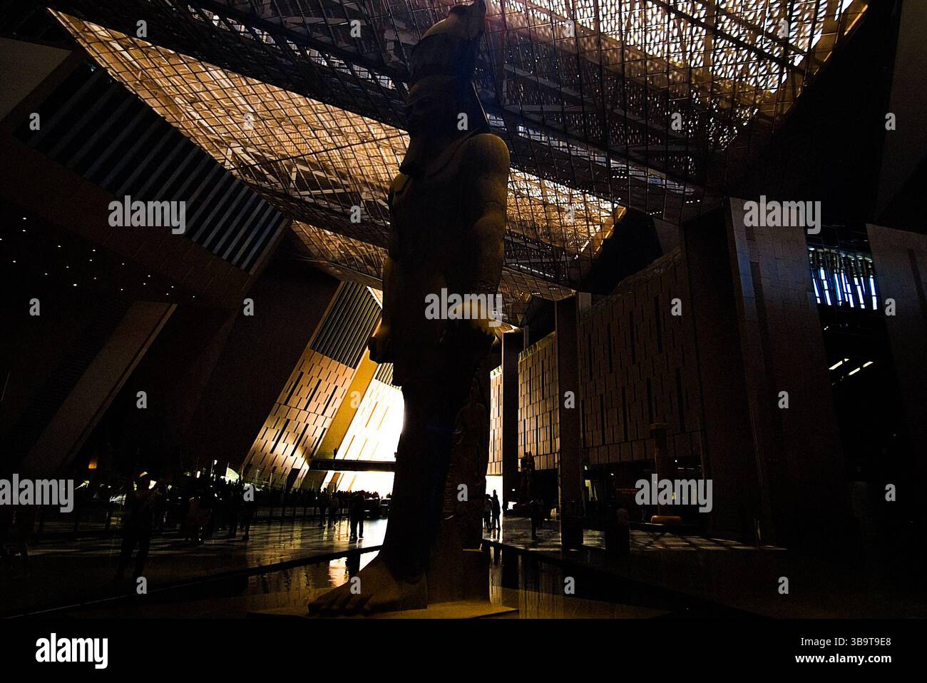 A view of the statue of King Ramses II at the Grand Egyptian Museum in ...