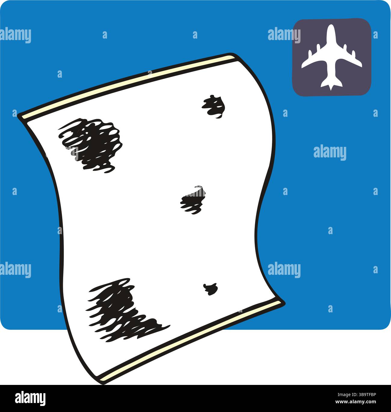An abstract vector illustration shows an airport mechanic rag in ...