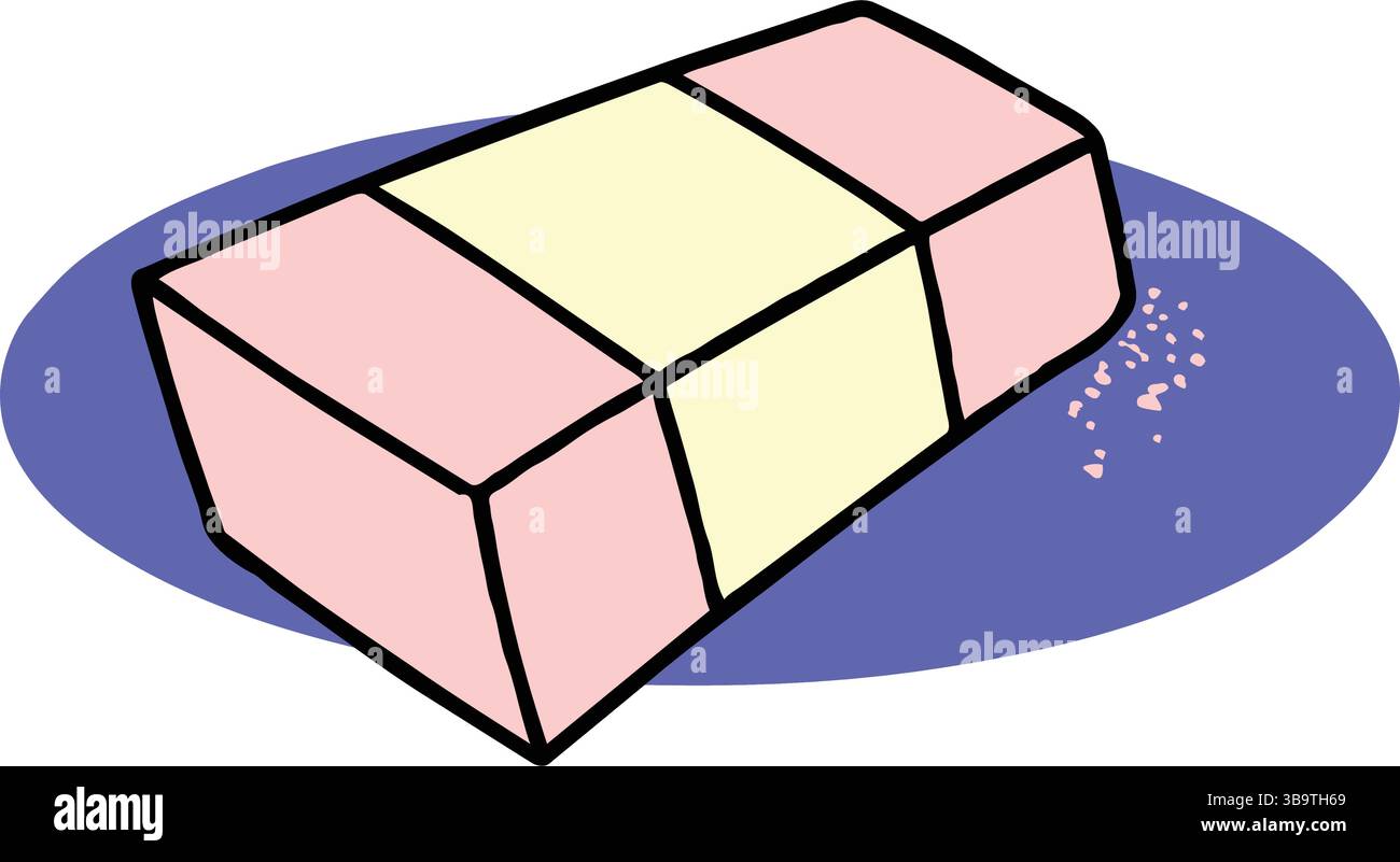 Isometric icon with pencil eraser 3d vector illustration Stock Vector