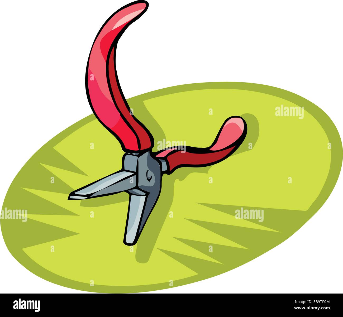 Flat nose pliers with blue handle isometric icon on white background 3d vector illustration Stock Vector