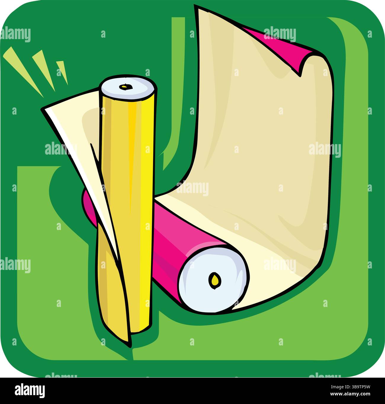 Roll Packing Vector Wrapping paper rolls Stock Vector Images - Alamy