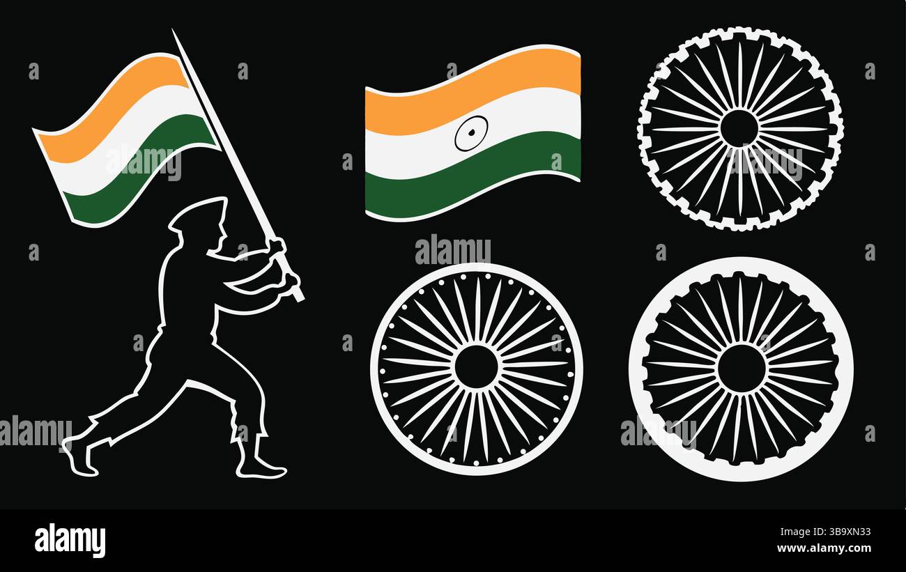 Indian flag clipart hi-res stock photography and images - Alamy