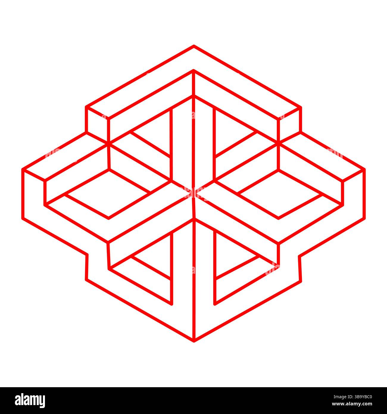 Logo. Impossible shapes. Optical illusion figure. Abstract eternal ...