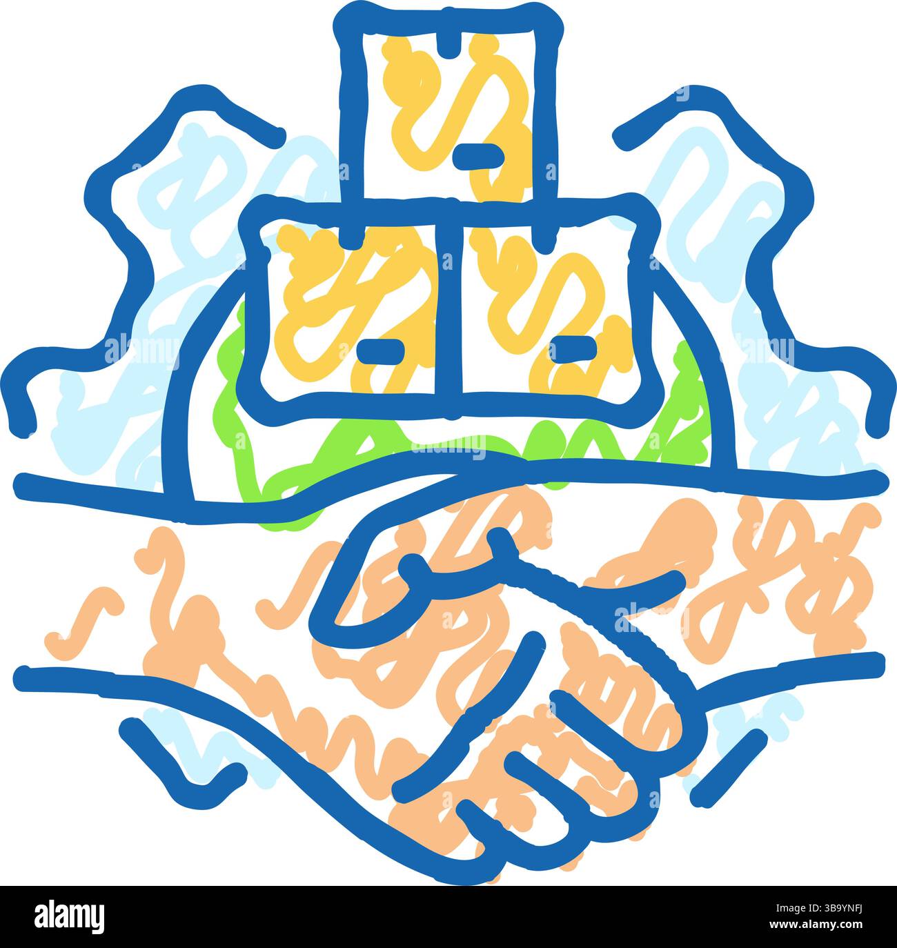 vendor relations logistic manager icon doodle illustration Stock Vector ...