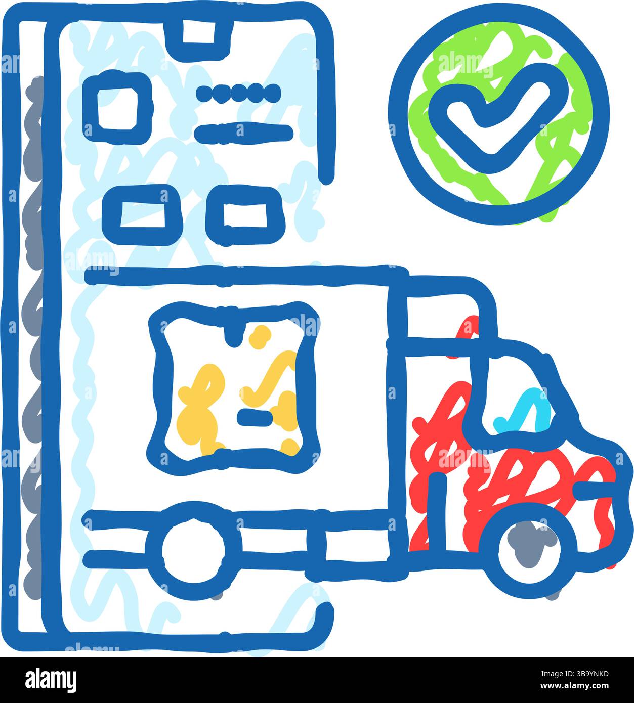carrier selection logistic manager icon doodle illustration Stock ...