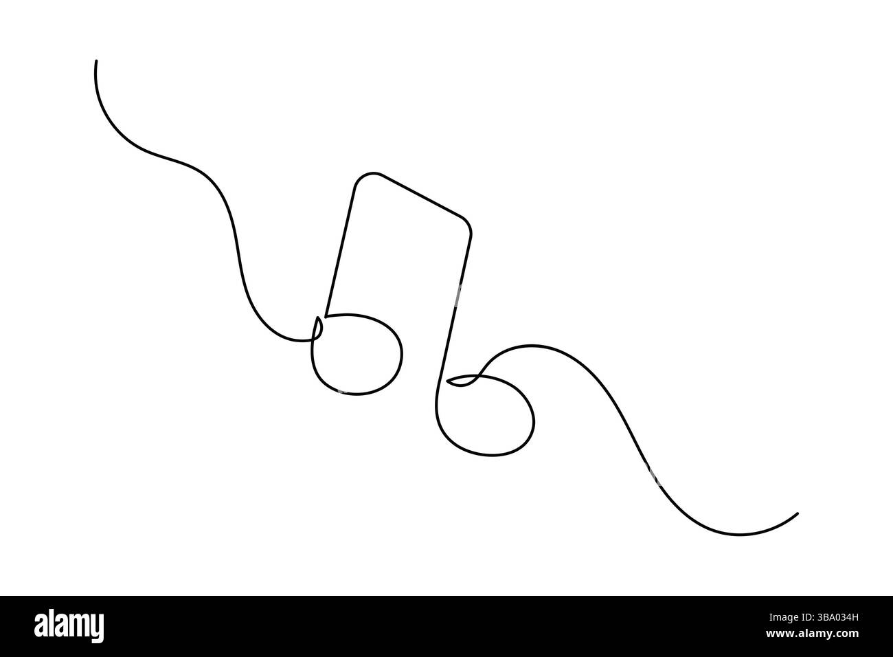 Music one line art drawing continuous vector abstract on white ...