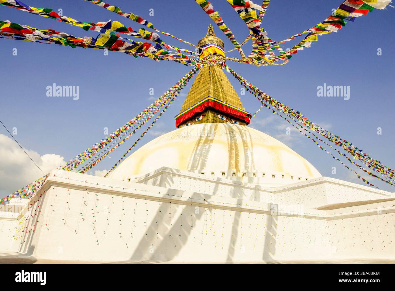 Boudhanath Buddhist Stupa (Devanagari), Kathmandu, Nepal, Asia. Stock Photo