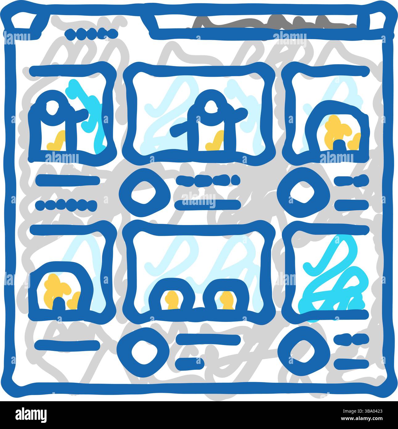 storyboard creation game development icon doodle illustration Stock ...