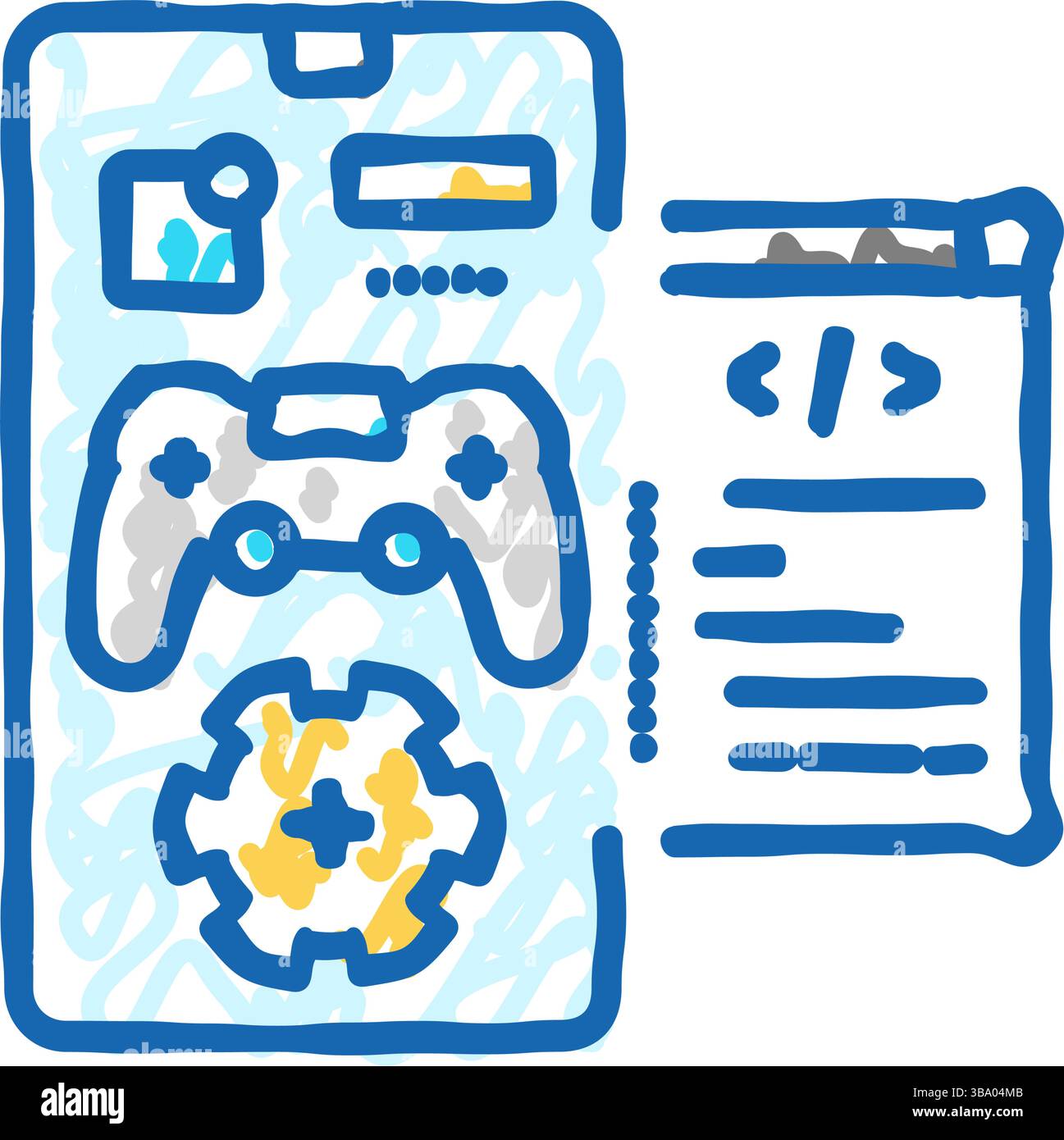 mobile development game icon doodle illustration Stock Vector Image ...