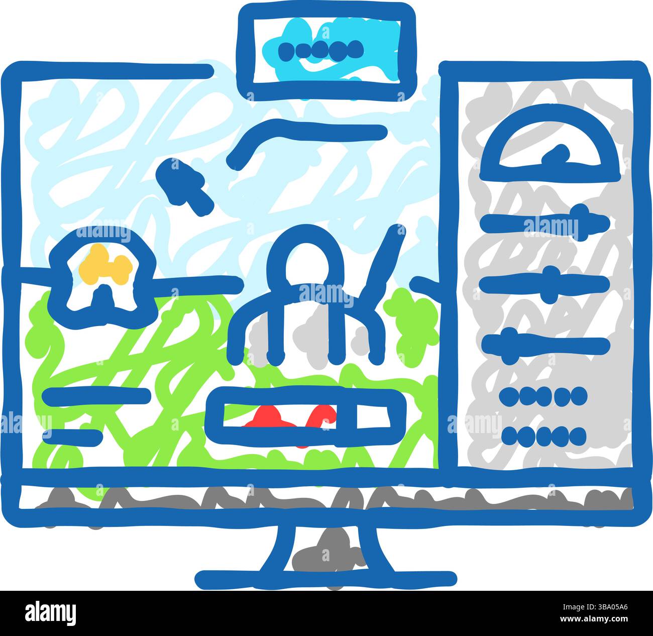 testing game development icon doodle illustration Stock Vector Image ...