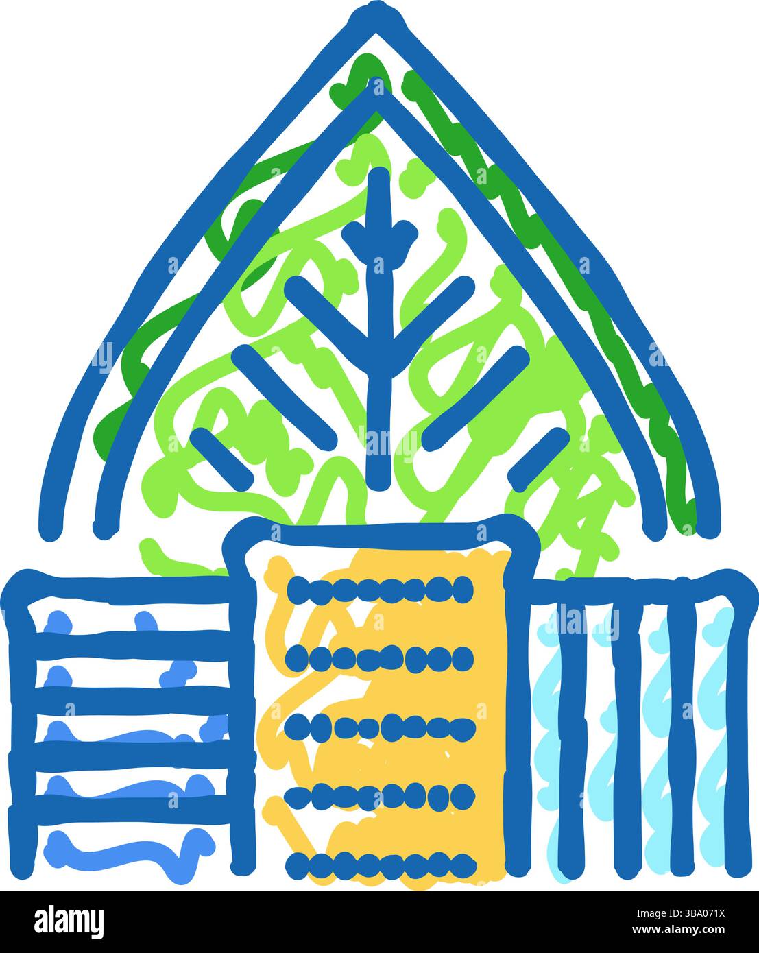 green building living icon doodle illustration Stock Vector Image & Art ...