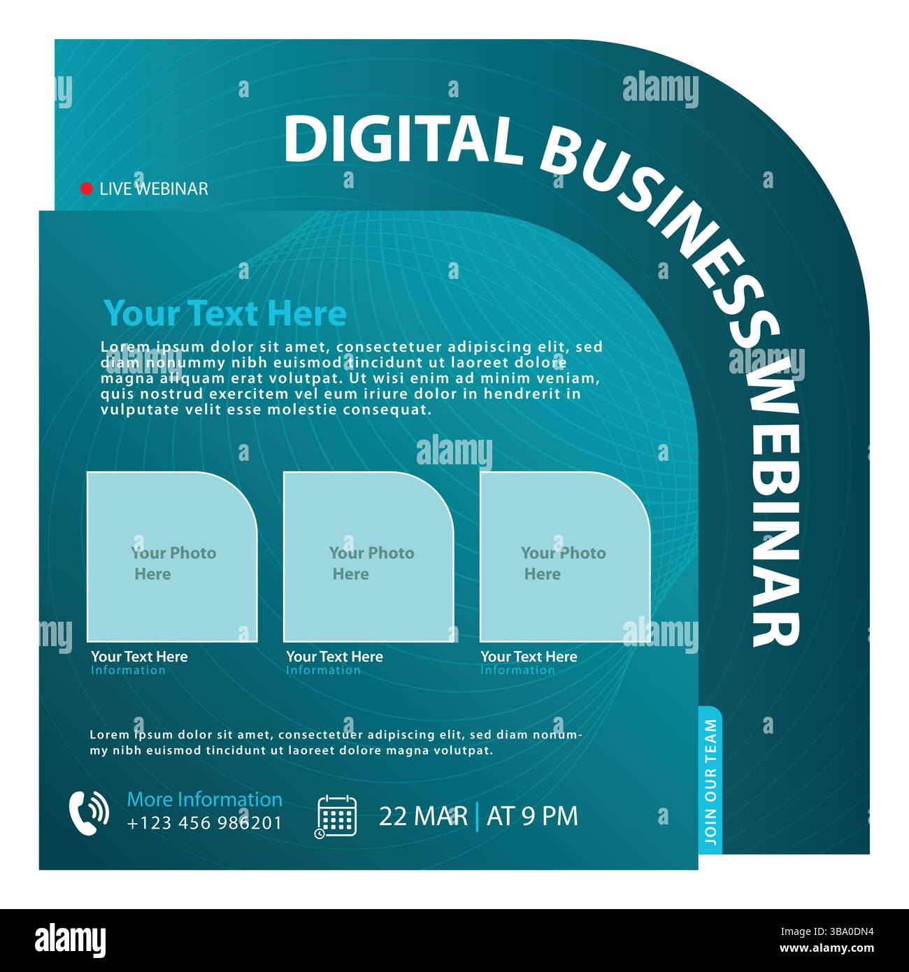 Webinar social media post template collection. Modern banner with ...