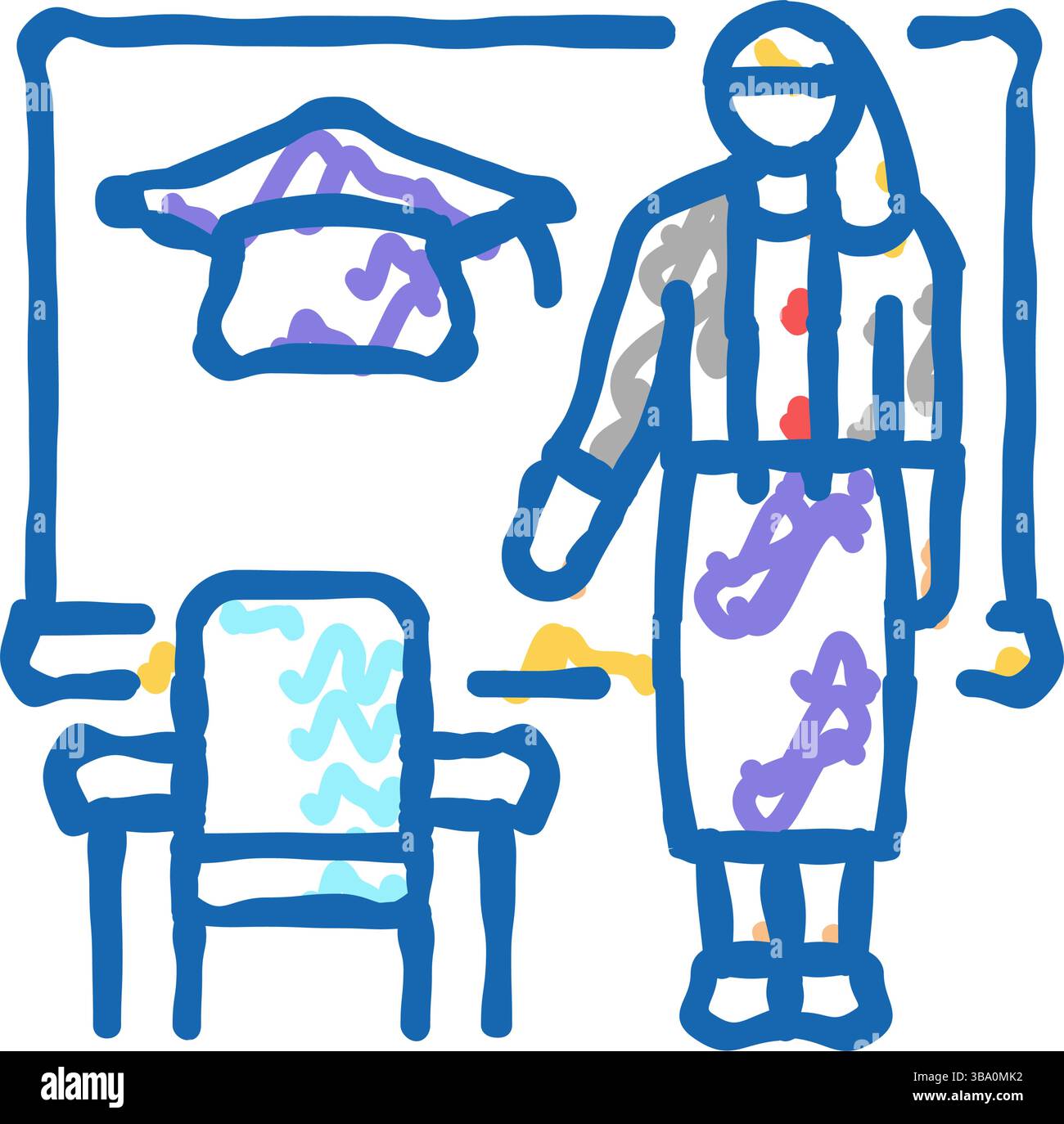 classroom management primary school icon doodle illustration Stock ...