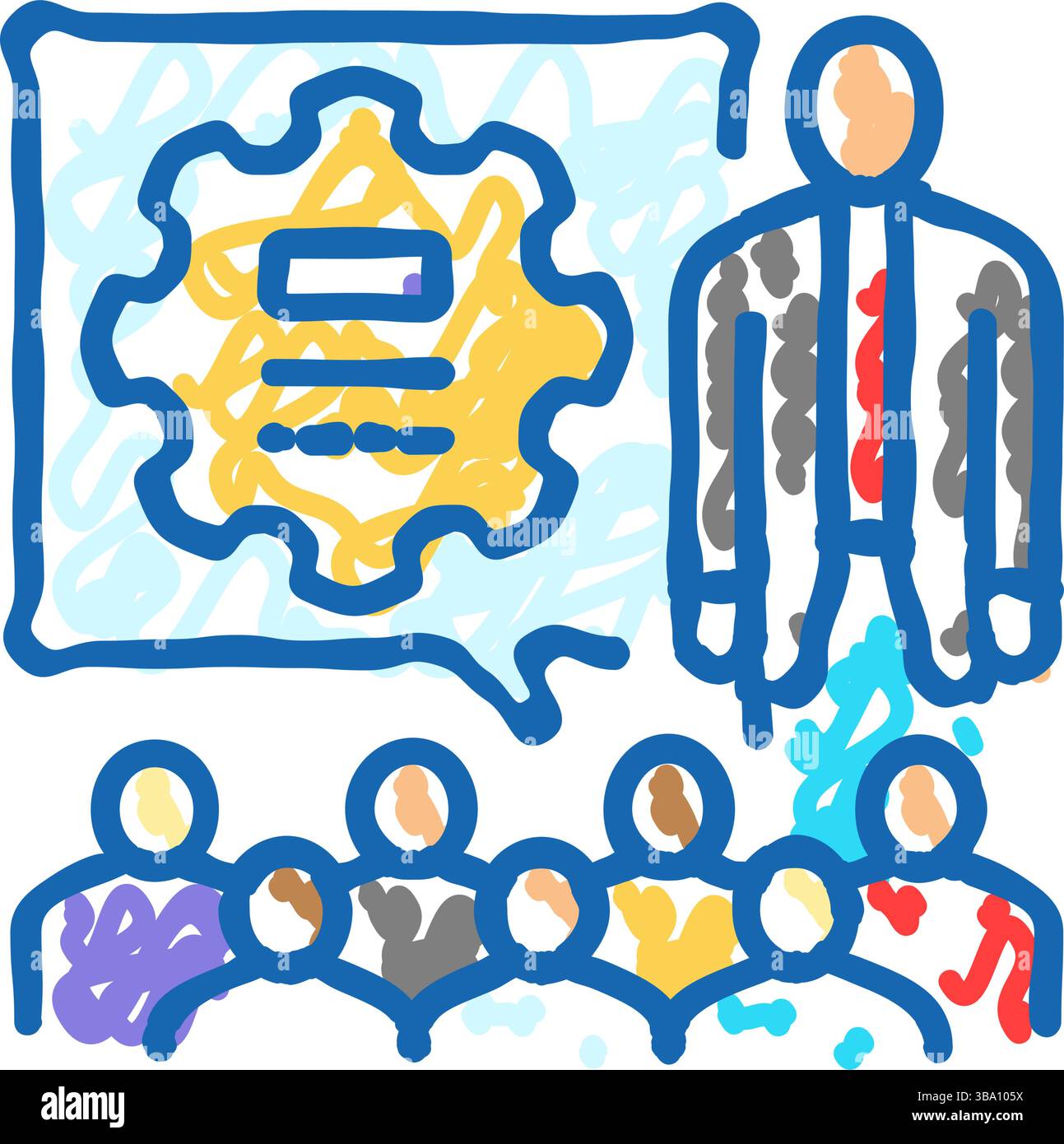 workshop facilitation college teacher icon doodle illustration Stock ...