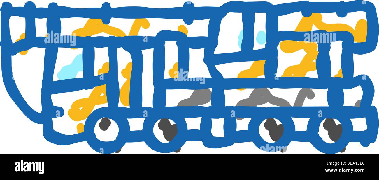 crane truck construction vehicle icon doodle illustration Stock Vector ...