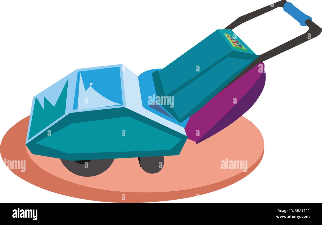 An abstract vector illustration shows a Colorful Vacuum Cleaner in cartoon style Stock Vector