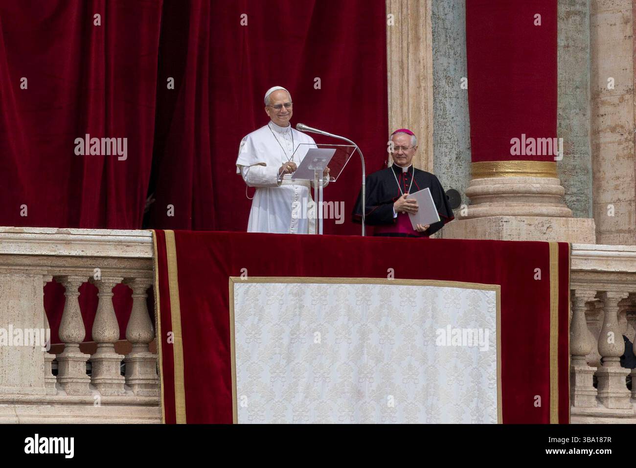 Leo XIV elected new pope Newly-elected Pope Leo XIV during a Regina Caeli prayer Sunday blessing, given by the new elected Pope Leo XIV, in Vatican City, on May 11, 2025. During his Blessing, Leo XIV asked for the end of conflicts in Ukraine, Middle East, and Asia. On 08 of May, a conclave of 133 cardinals elected Robert Francis Prevost, Leon XIV as the new 267 Pope. Vatican City Vatican City State Holy See Copyright: xMatrixxImagesx/xAndrexPainx Stock Photo