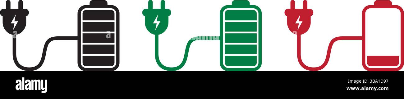 set of charging battery symbols icon pictogram isolated illustration ...