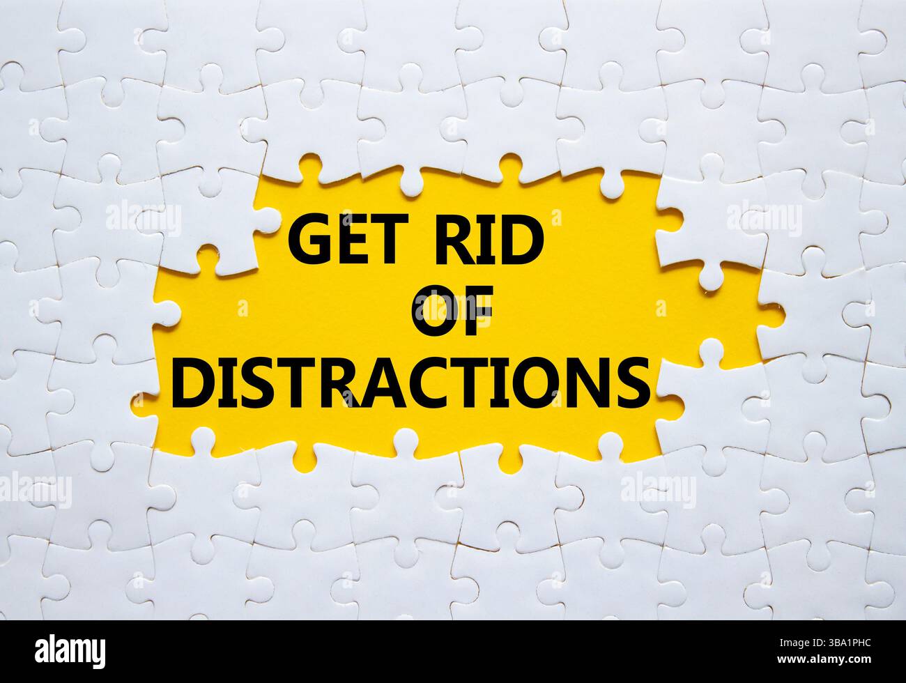 Distractions symbol. Concept word Get rid of Distractions on white ...