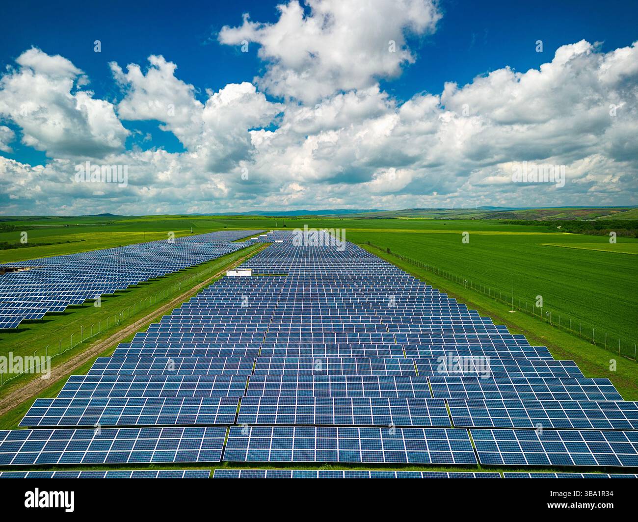 Solar panel produces green, environmentaly friendly energy from the ...