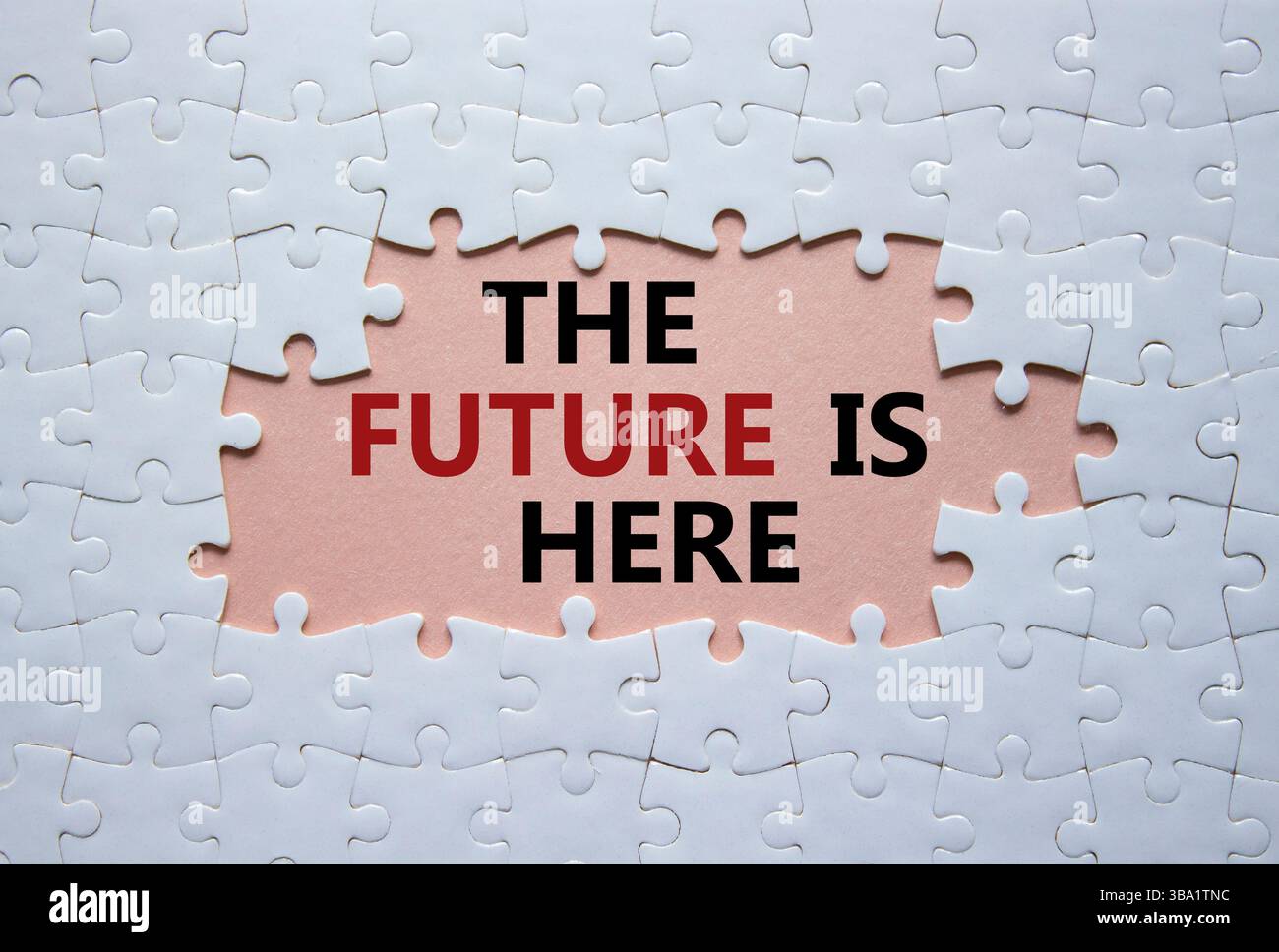 The future is here symbol. Concept words The future is here on white ...