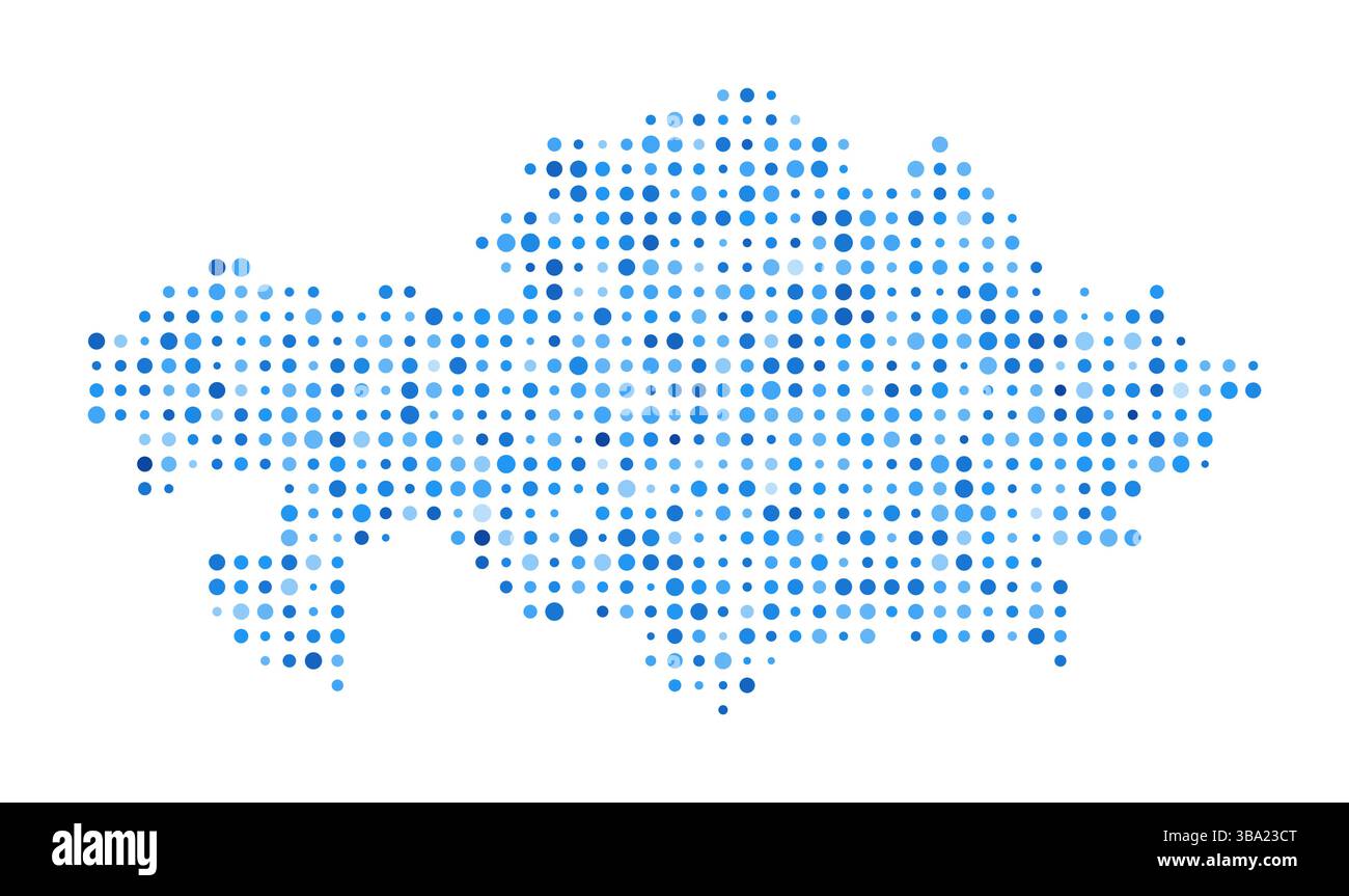 Kazakhstan Dot Map. Country Digital Style Shape. Kazakhstan vector ...