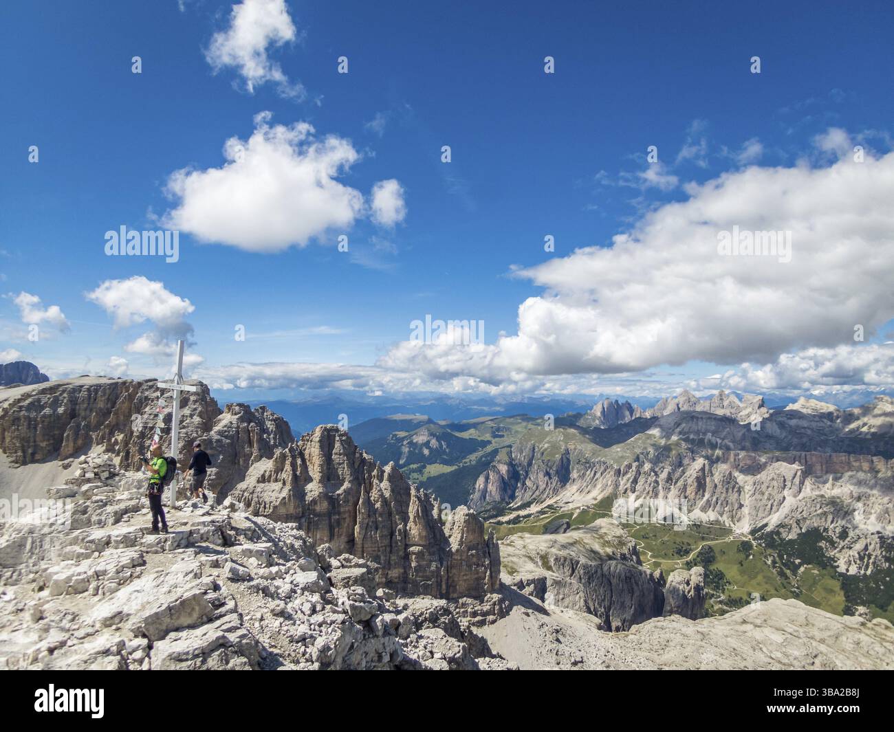 Climbing On The Pisciadu Via Ferrata Of The Sella Group In The 