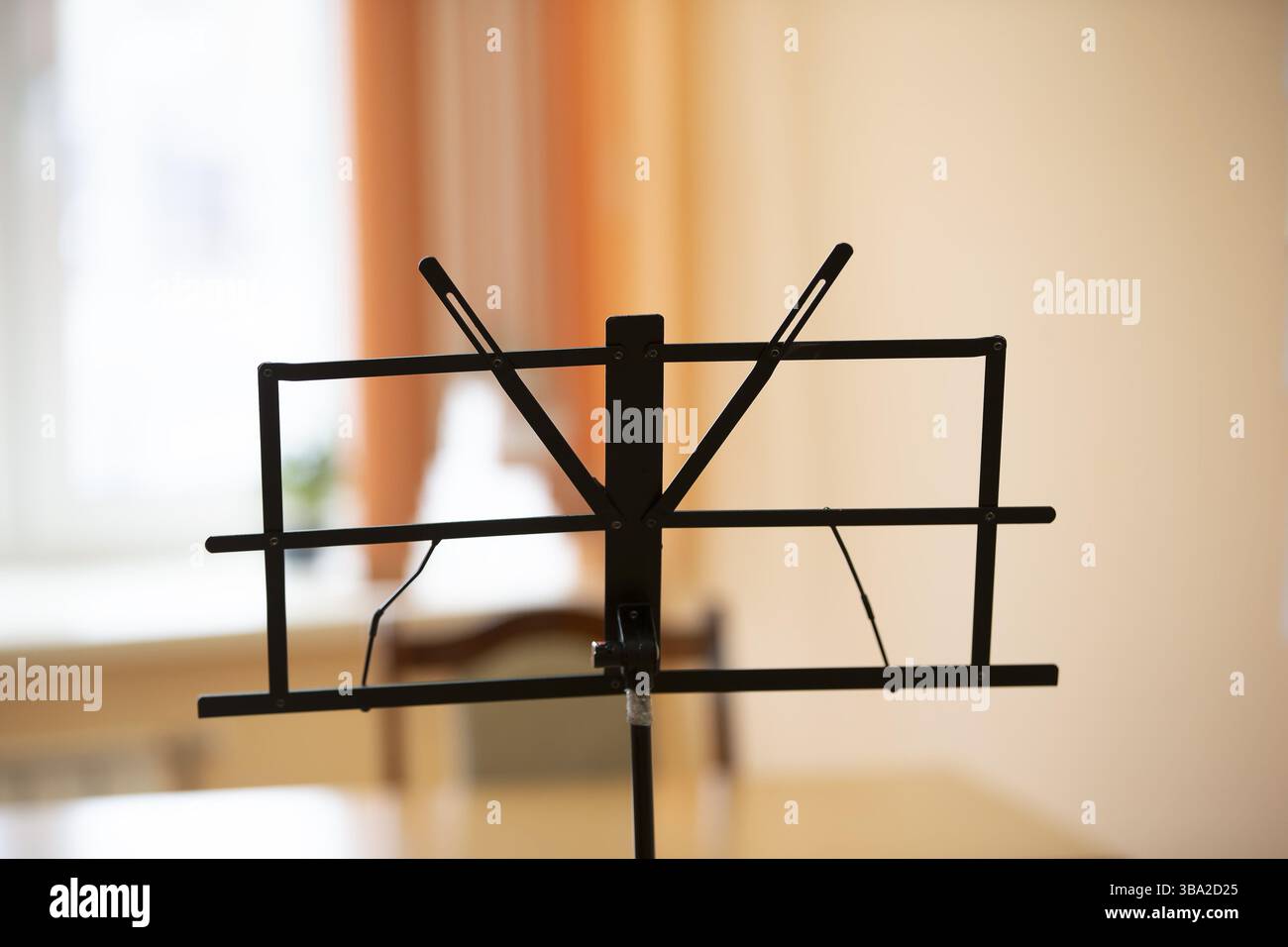 Empty music stand for wind instruments Stock Photo