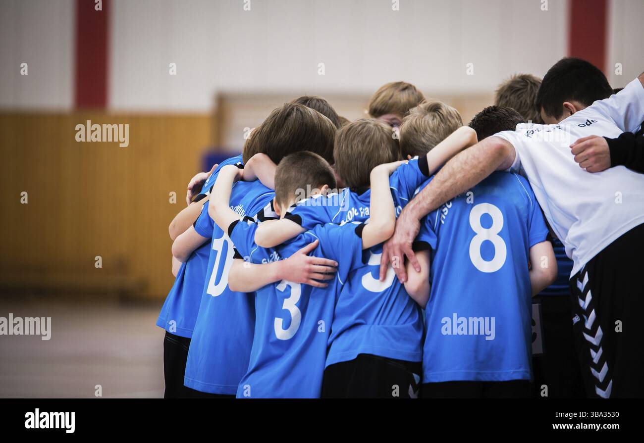 Handball team spirit symbol before game starts Stock Photo