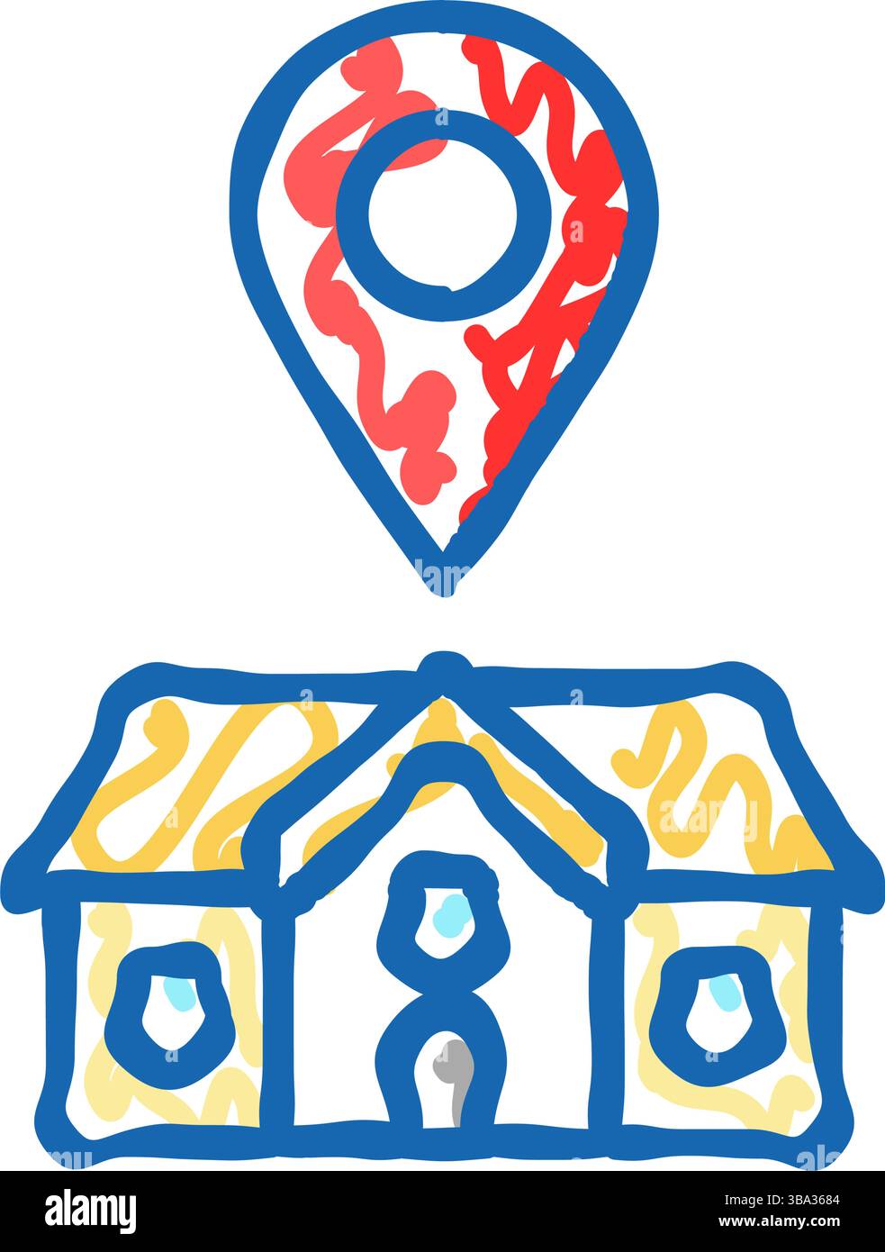 home map location icon doodle illustration Stock Vector Image & Art - Alamy
