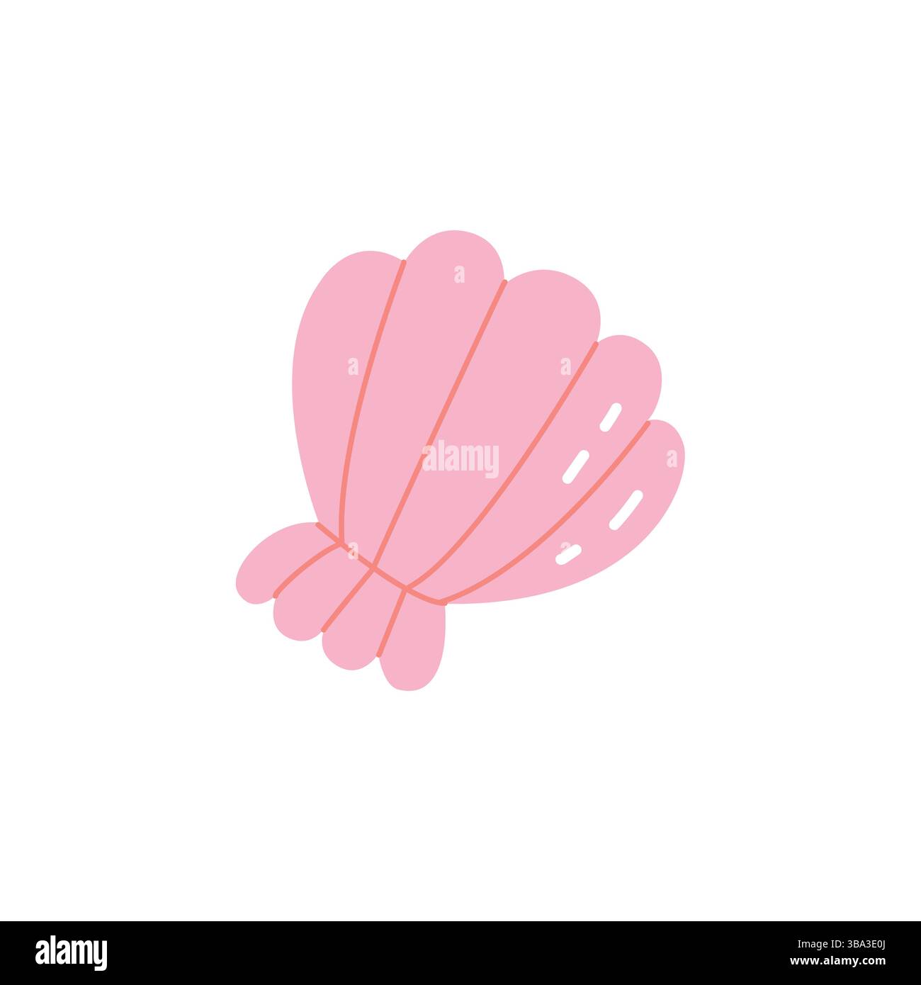 Cute pink seashell hand drawn vector illustration Stock Vector Image ...
