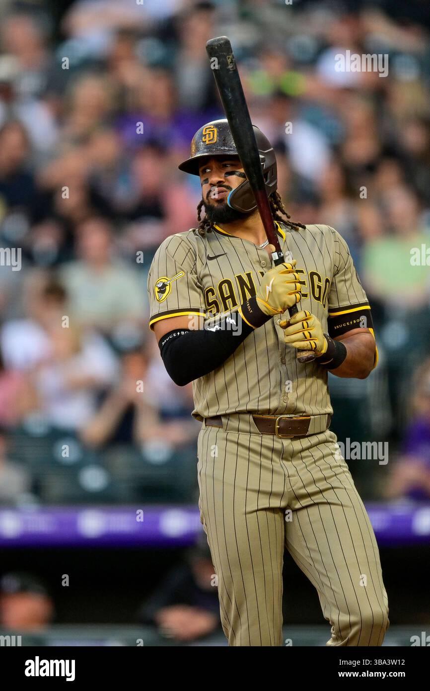 DENVER, CO - MAY 10: San Diego Padres right fielder Fernando Tatis Jr ...